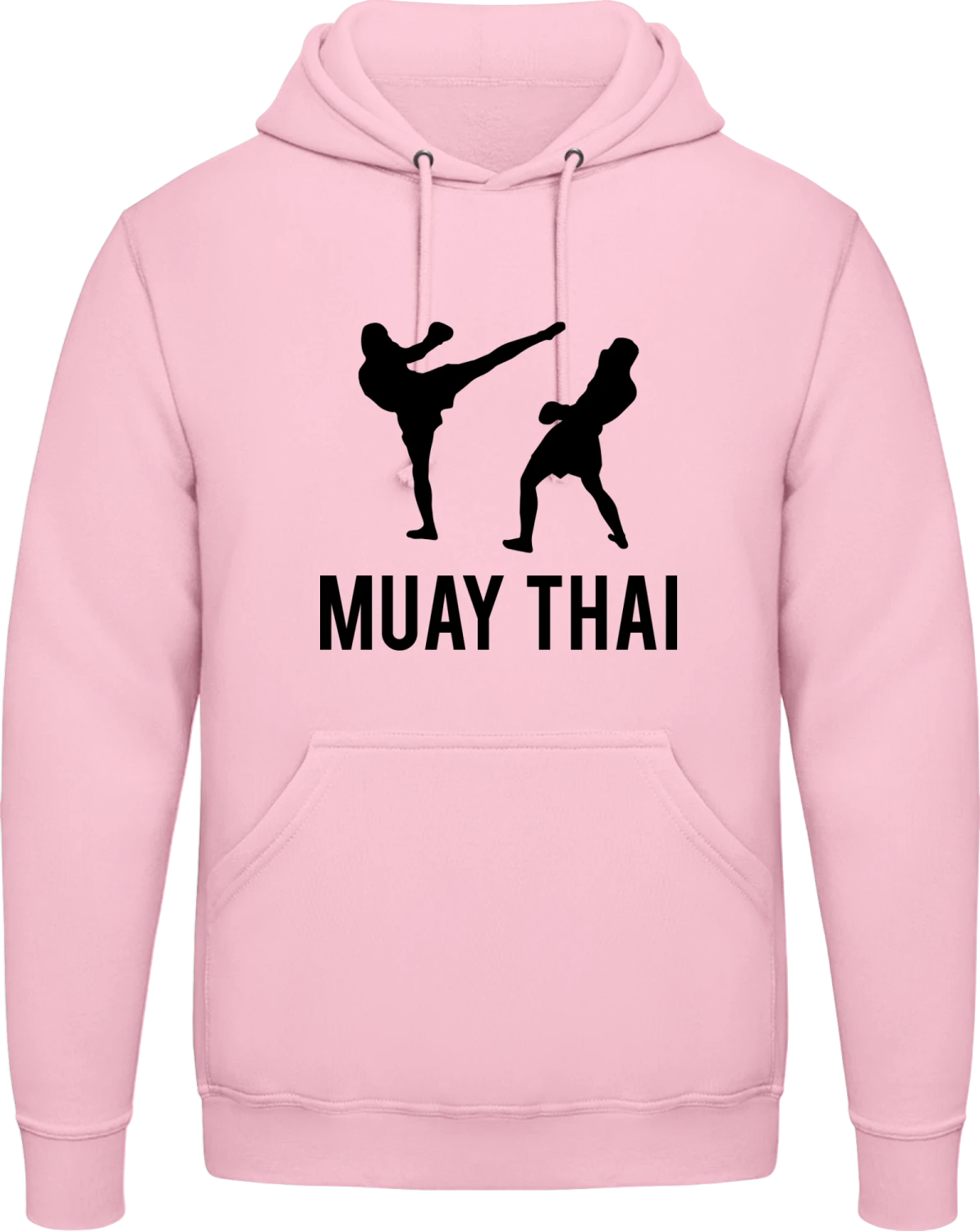 Muay Thai Silhouette - Baby pink AWDis man hoodie - Front