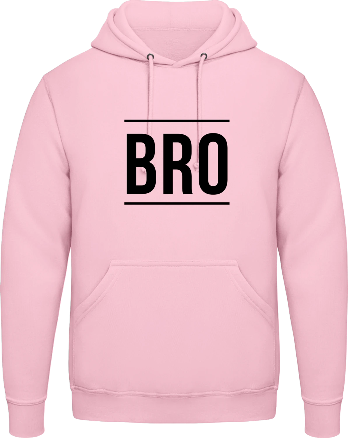 Bro - Baby pink AWDis man hoodie - Front