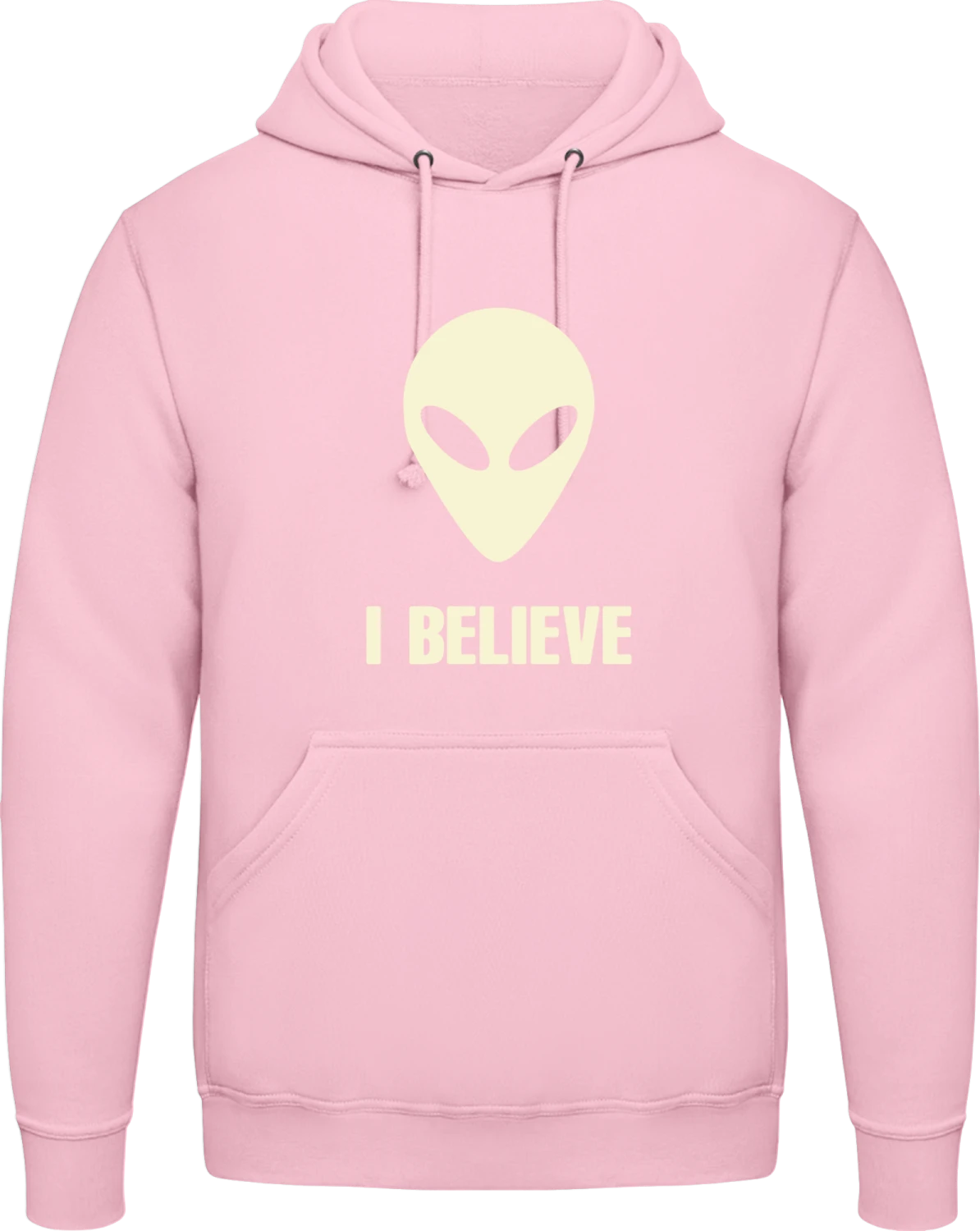 UFO Believer - Baby pink AWDis man hoodie - Front