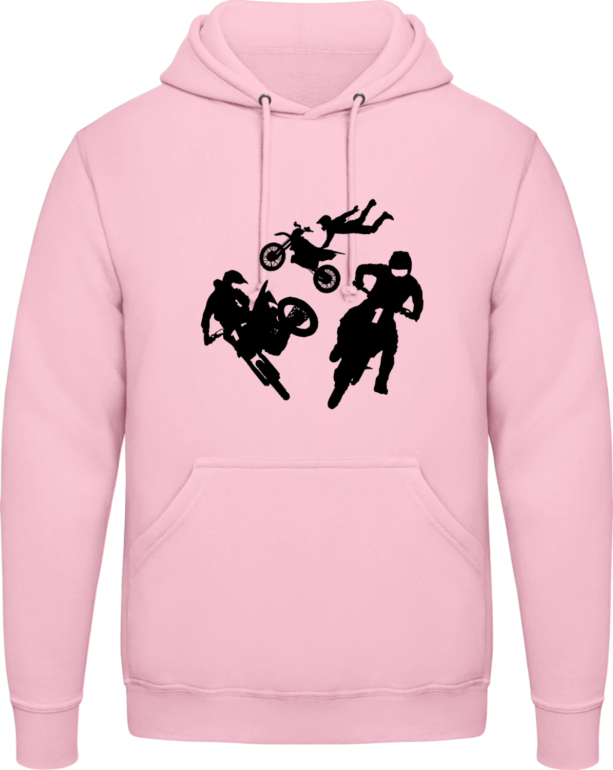 Motocross Bike - Baby pink AWDis man hoodie - Front