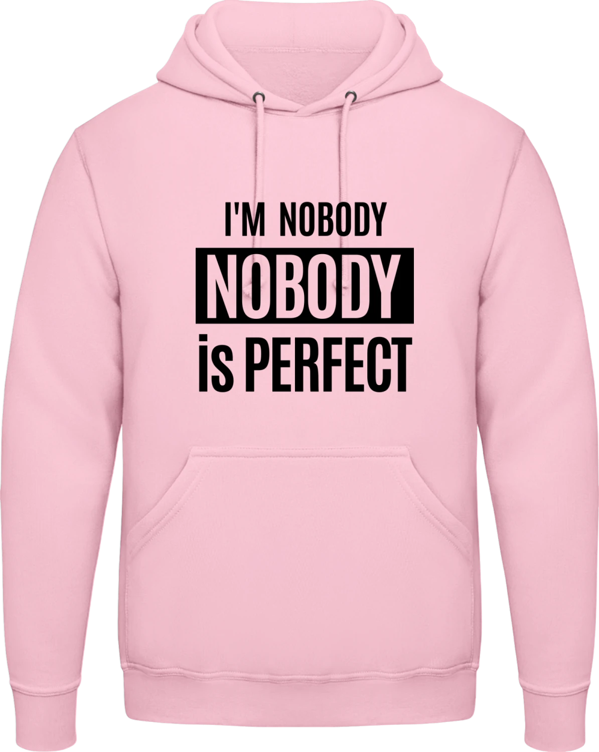 I´m Nobody Is Perfect - Baby pink AWDis man hoodie - Front