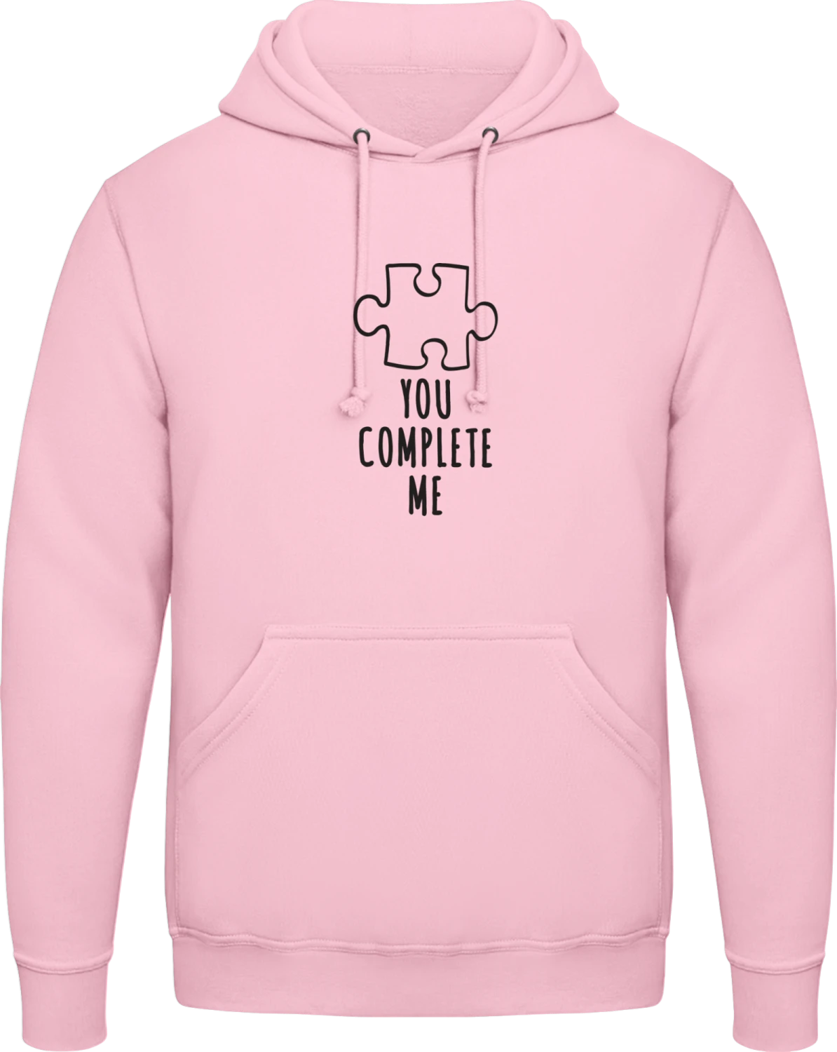 You Complete Me - Baby pink AWDis man hoodie - Front