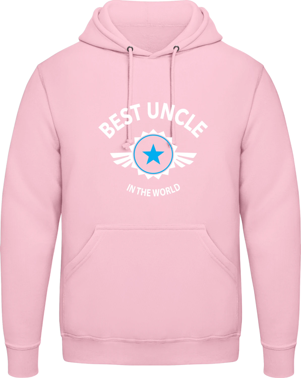 Best Uncle in the World - Baby pink AWDis man hoodie - Front