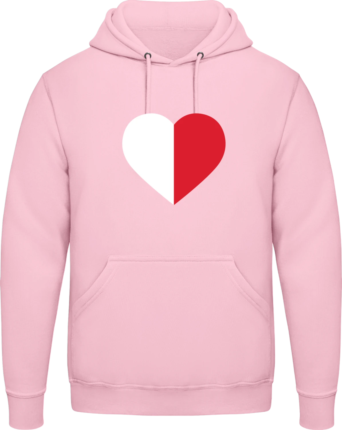 Malta Heart Flag - Baby pink AWDis man hoodie - Front