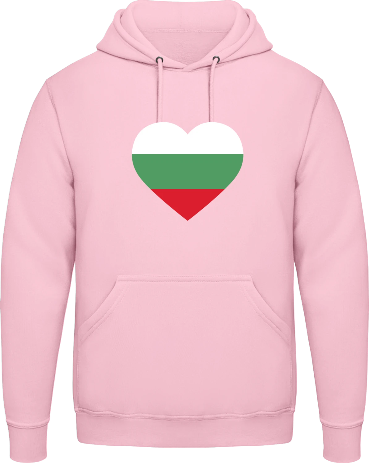 Bulgaria Heart - Baby pink AWDis man hoodie - Front