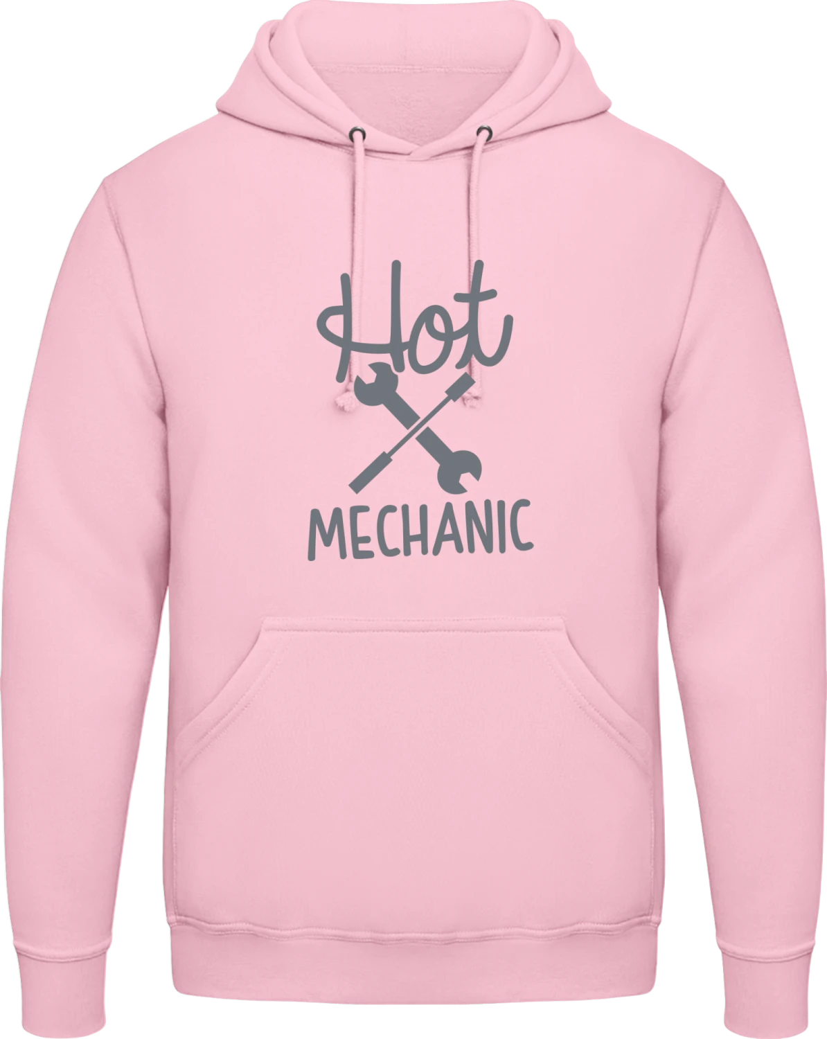 Hot Mechanic - Baby pink AWDis man hoodie - Front