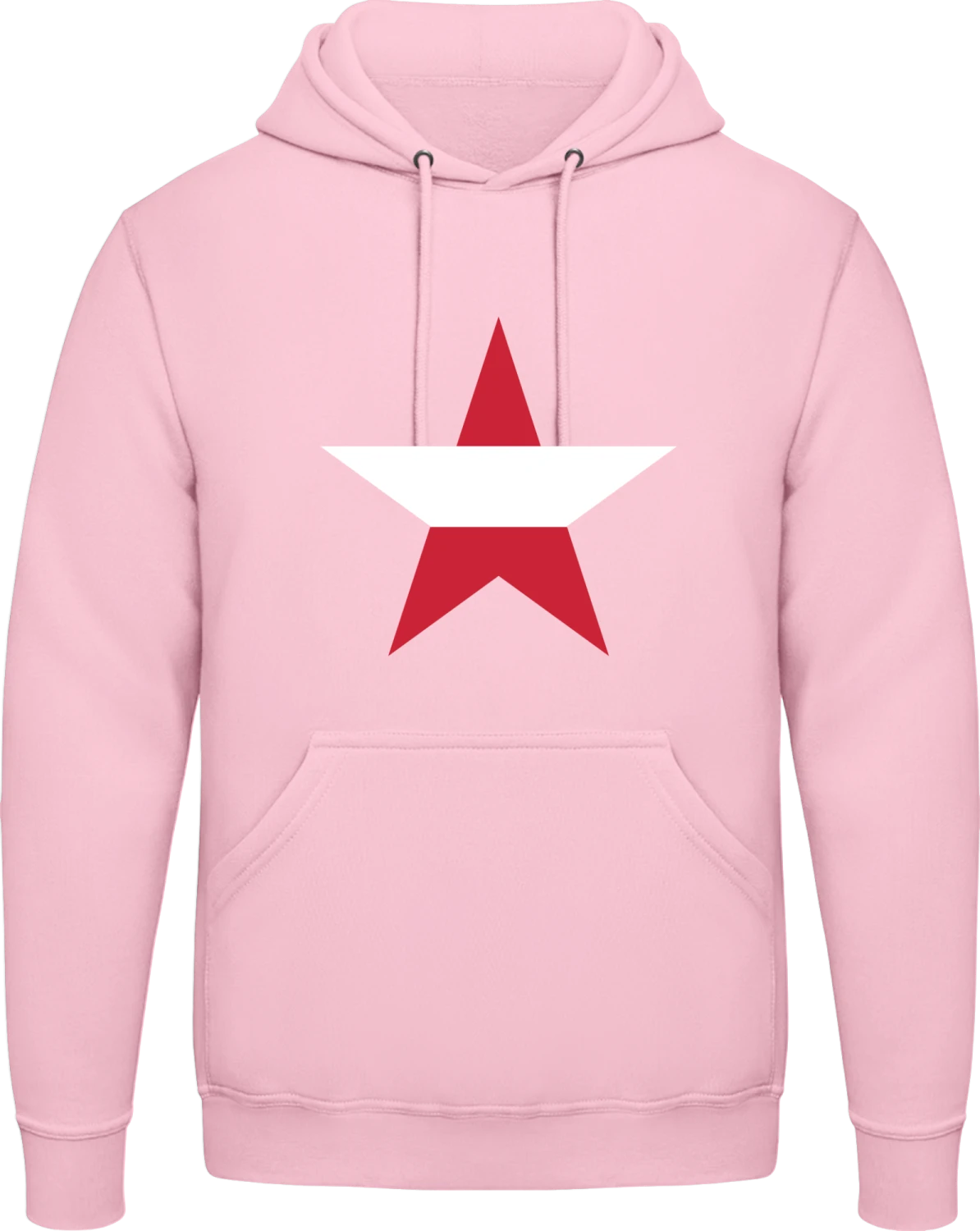 Austrian Star - Baby pink AWDis man hoodie - Front