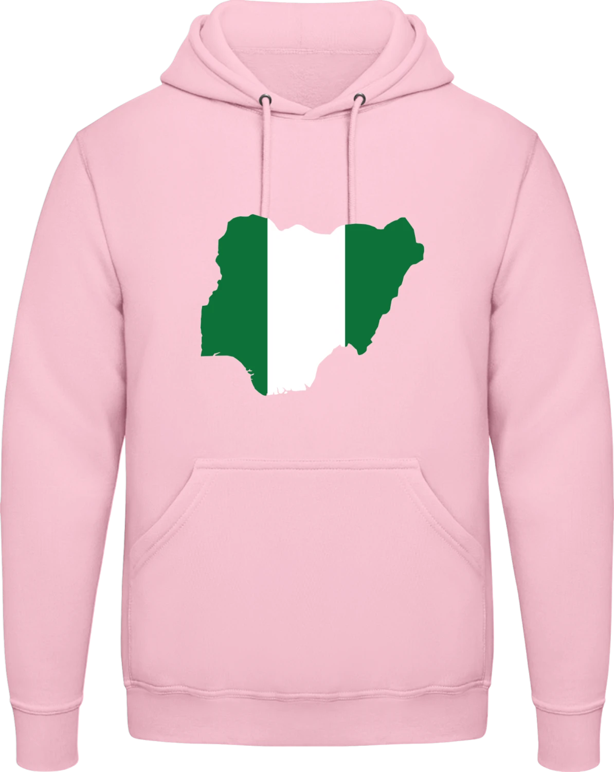 Nigeria Map Flag - Baby pink AWDis man hoodie - Front