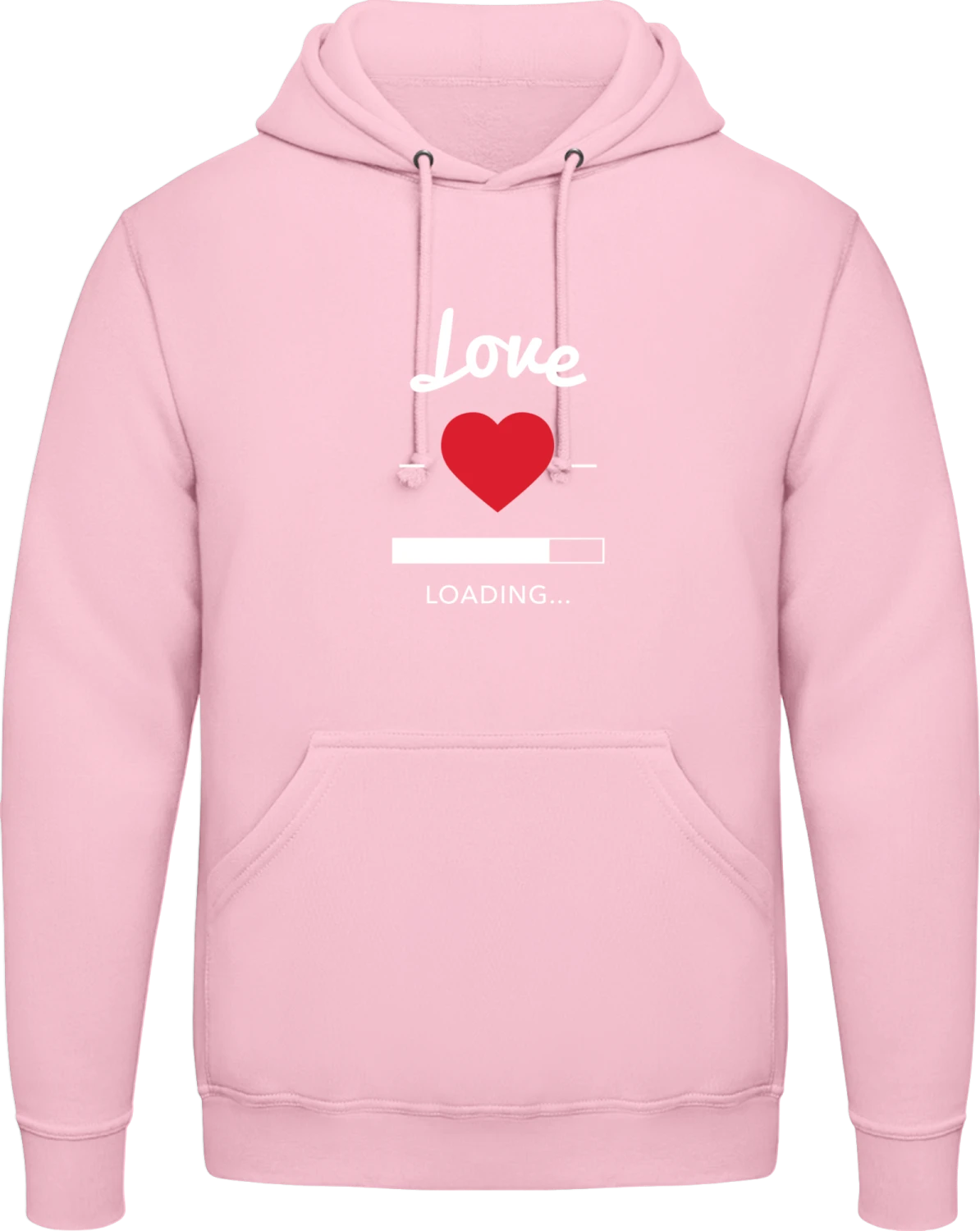 Love loading - Baby pink AWDis man hoodie - Front