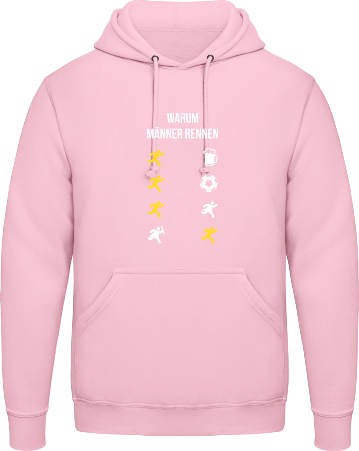 Warum Männer rennen - Baby pink AWDis man hoodie - Front