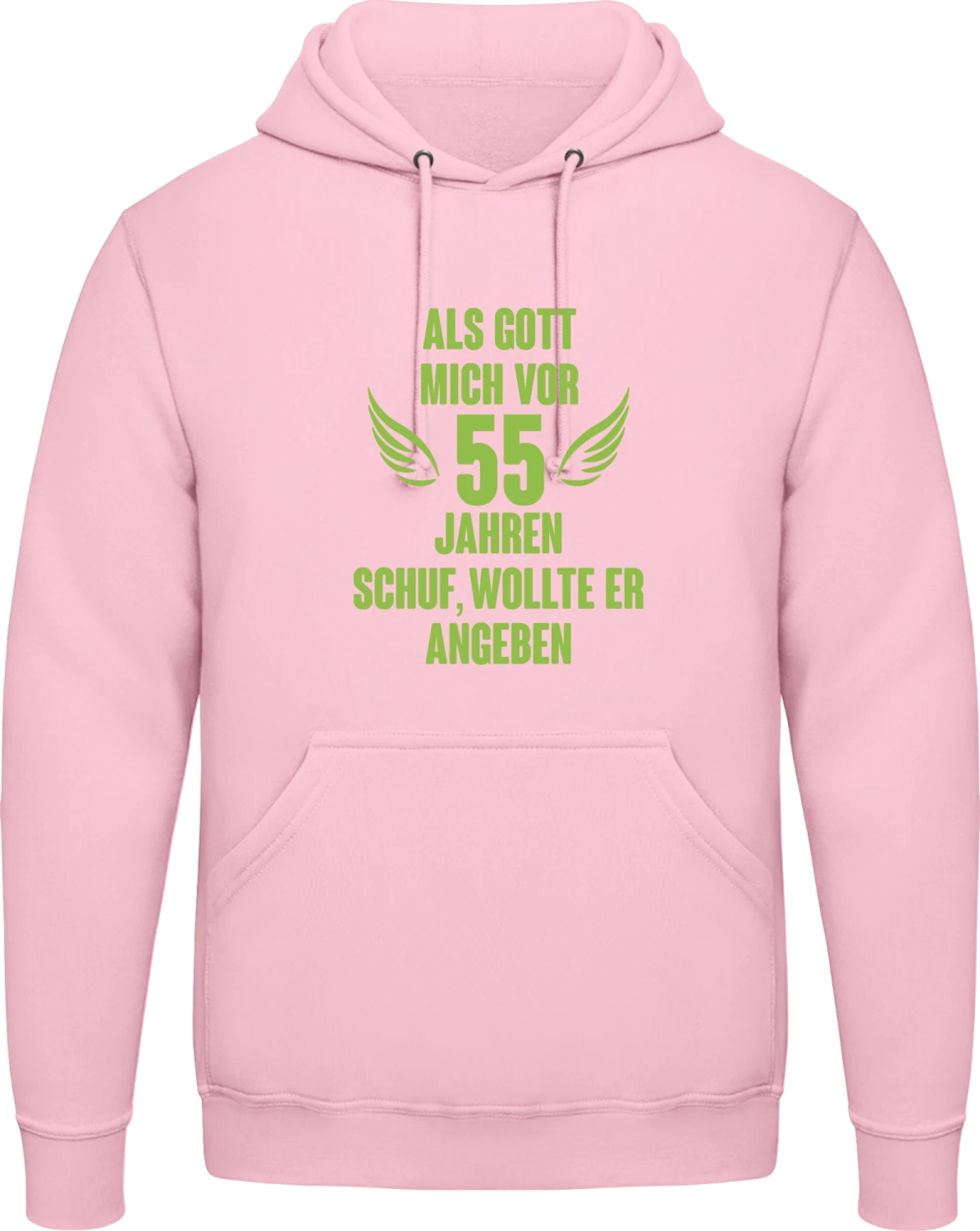 Als Gott mich vor 55 Jahren schuf - Baby pink AWDis man hoodie - Front