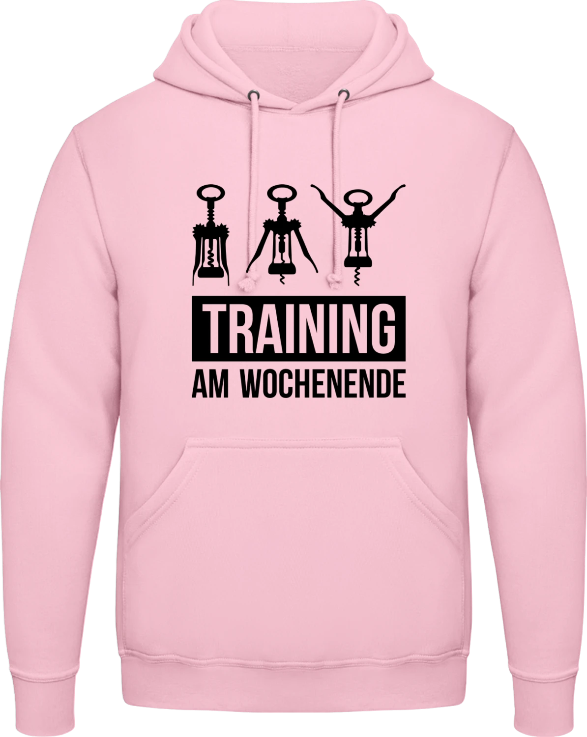 Training am Wochenende - Baby pink AWDis man hoodie - Front