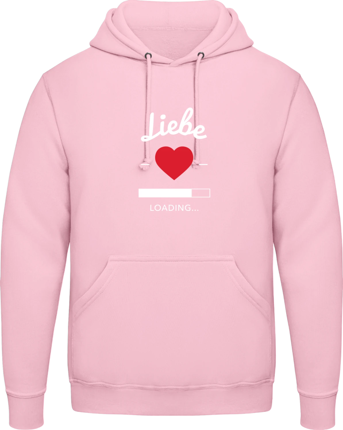 Liebe loading - Baby pink AWDis man hoodie - Front