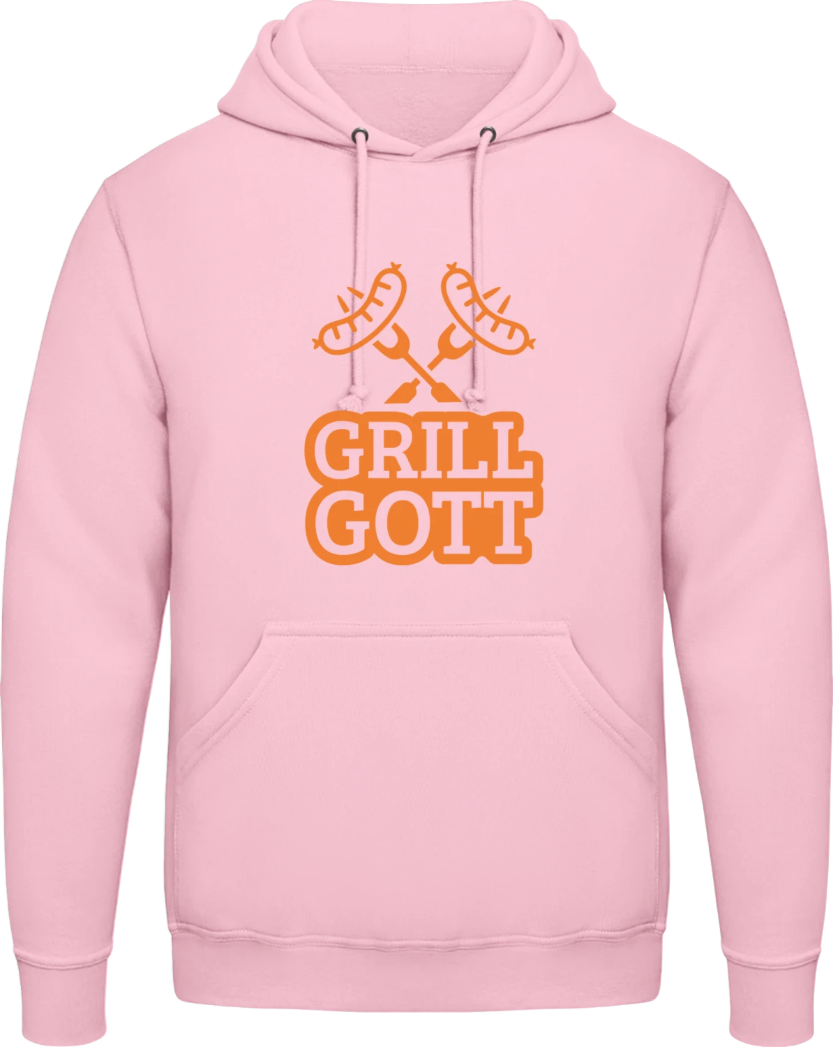 Grill Gott - Baby pink AWDis man hoodie - Front