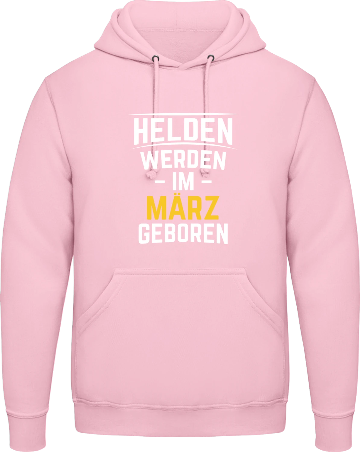 Helden werden im März geboren - Baby pink AWDis man hoodie - Front