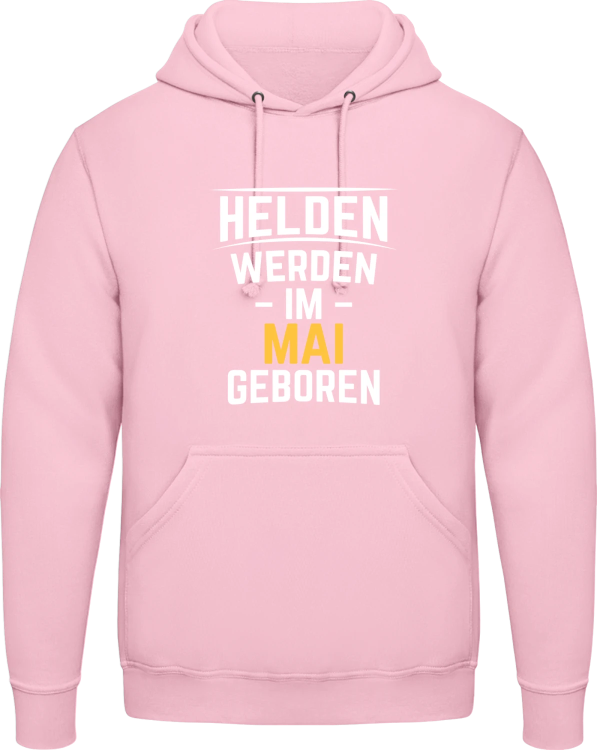 Helden werden im Mai geboren - Baby pink AWDis man hoodie - Front