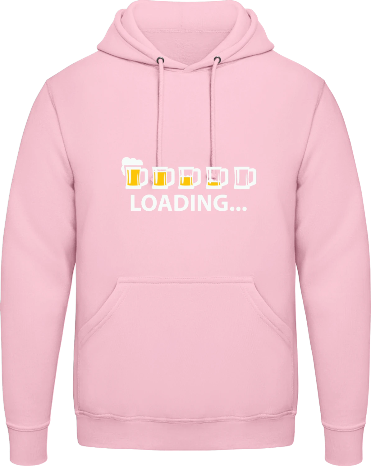 Drunk Loading Beer Drinking - Baby pink AWDis man hoodie - Front