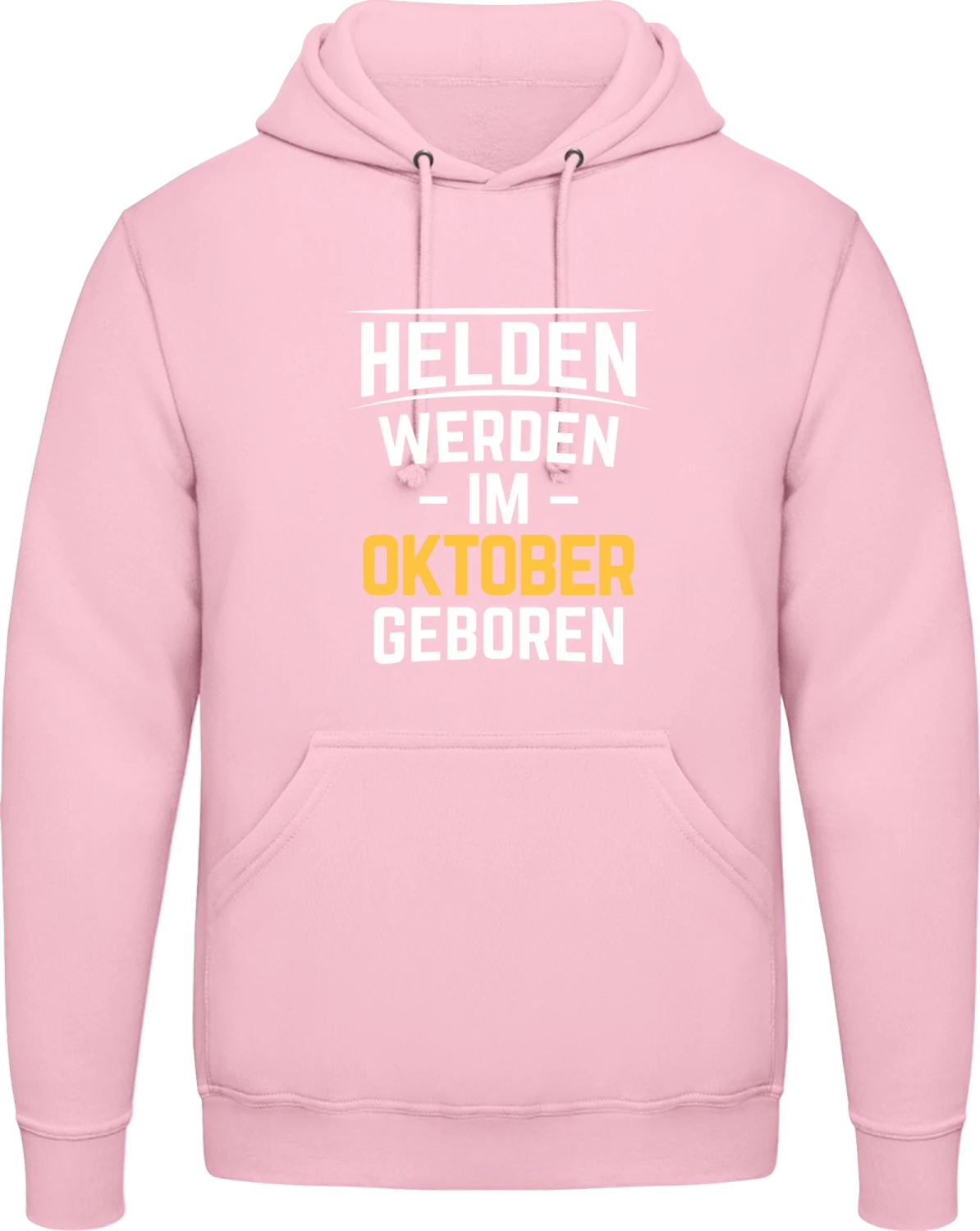 Helden werden im Oktober geboren - Baby pink AWDis man hoodie - Front