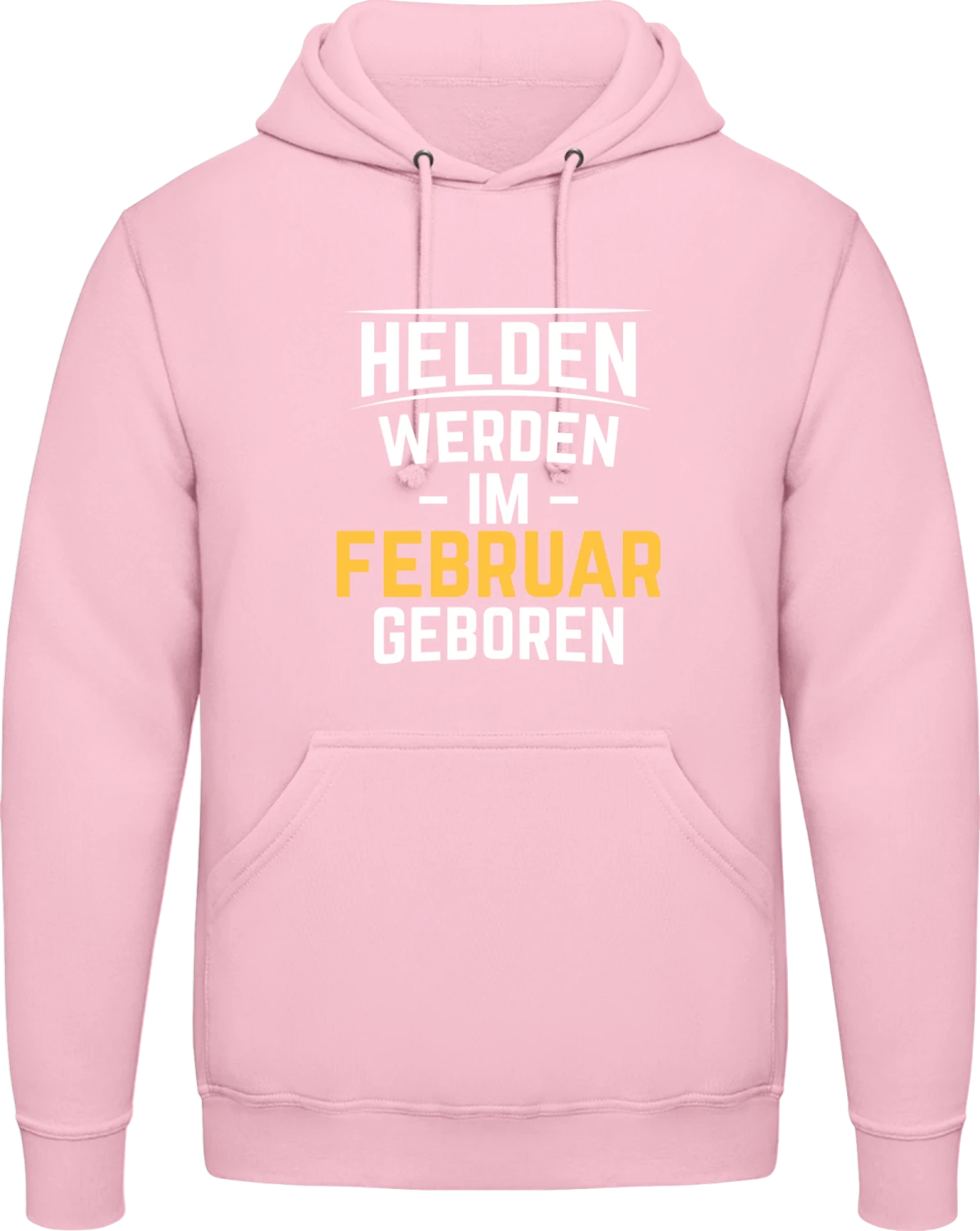 Helden werden im Februar geboren - Baby pink AWDis man hoodie - Front