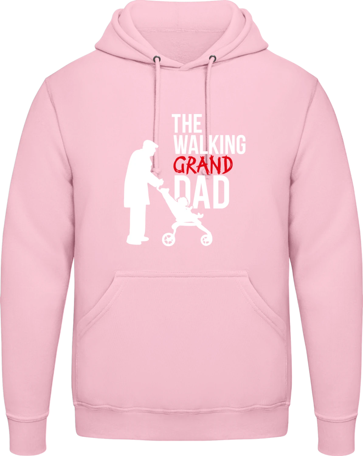 The Walking Grand Dad Grandpa - Baby pink AWDis man hoodie - Front