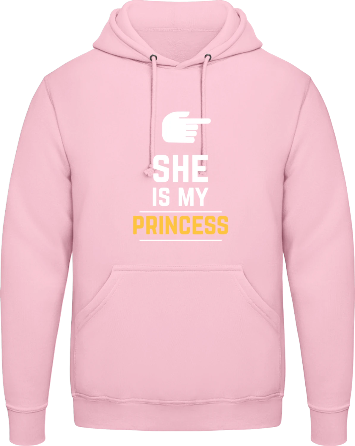 She Is My Princess - Baby pink AWDis man hoodie - Front