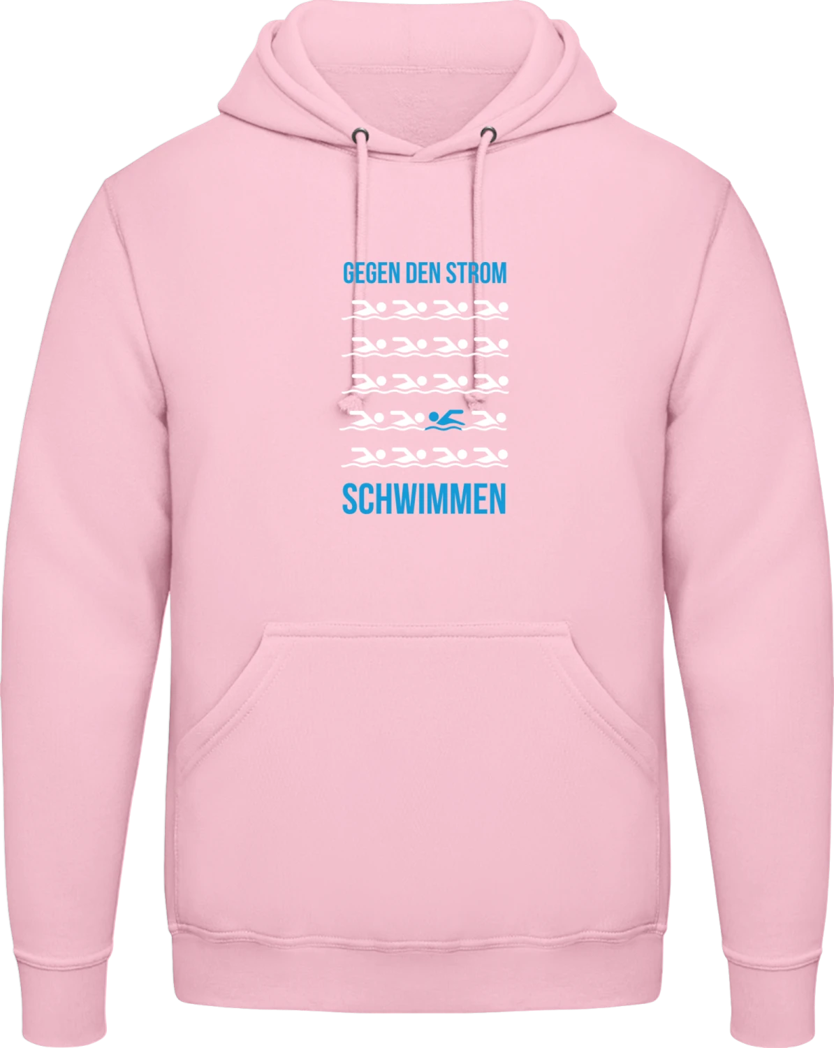 Gegen den Strom schwimmen - Baby pink AWDis man hoodie - Front