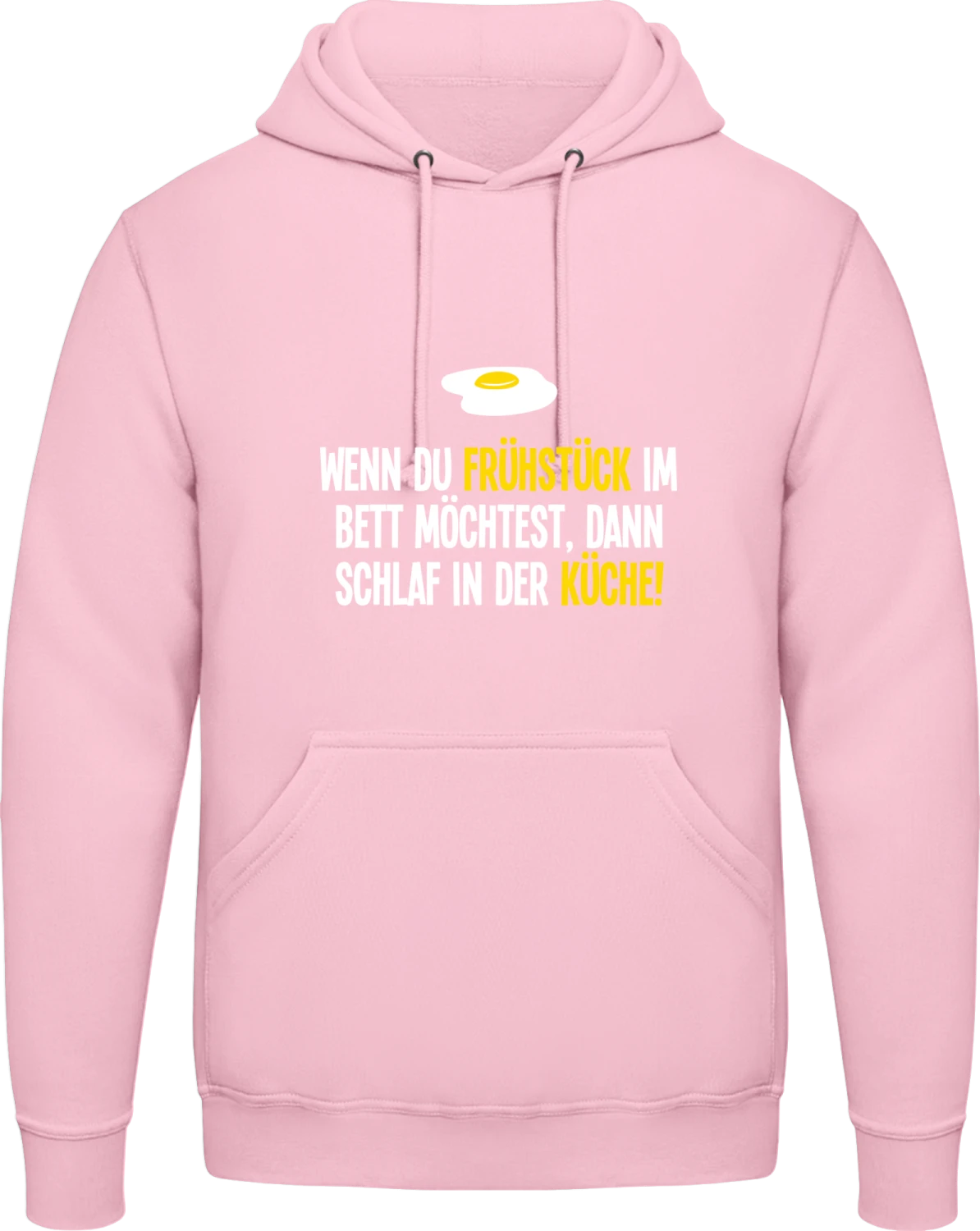 Wenn du Frühstück im Bett möchtest, dann schlaf in der Küche! - Baby pink AWDis man hoodie - Front