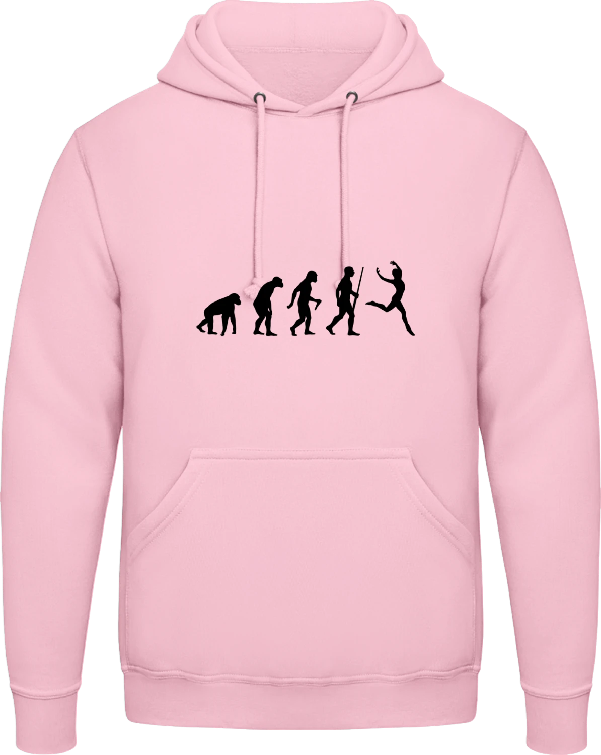 Gymnastics Evolution - Baby pink AWDis man hoodie - Front