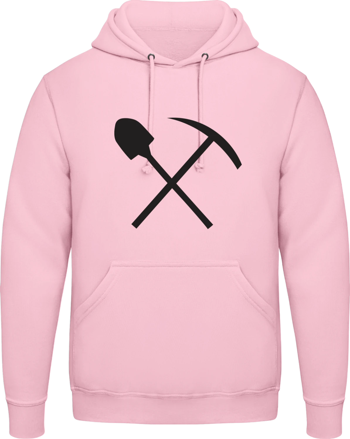 Shoveling Tools - Baby pink AWDis man hoodie - Front