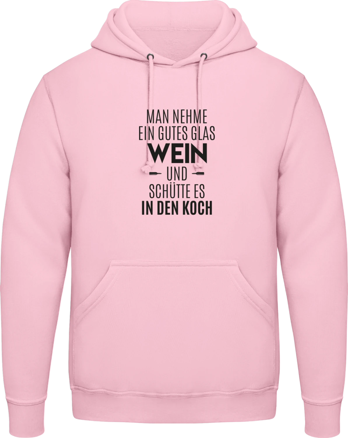 Man nehme ein gutes Glas Wein - Baby pink AWDis man hoodie - Front