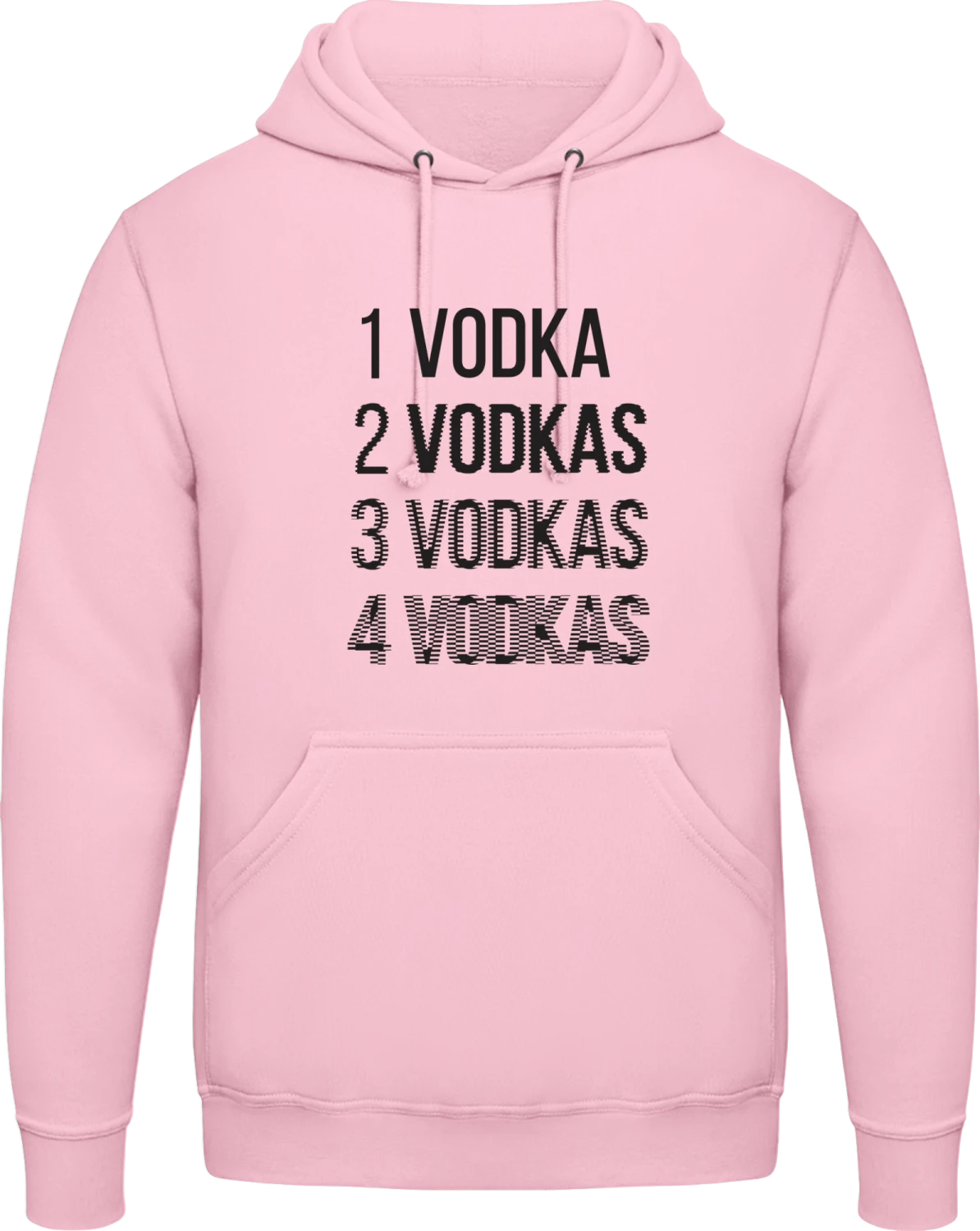 One Vodka Two Vodkas Drunk - Baby pink AWDis man hoodie - Front