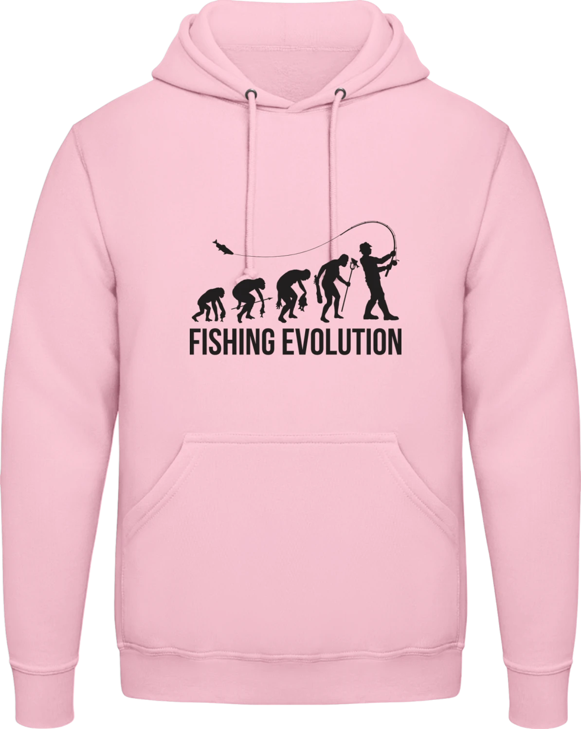 Funny Fishing - Baby pink AWDis man hoodie - Front