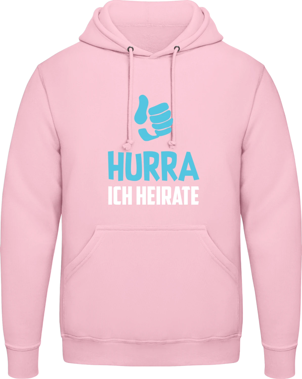 Hurra Ich heirate - Baby pink AWDis man hoodie - Front