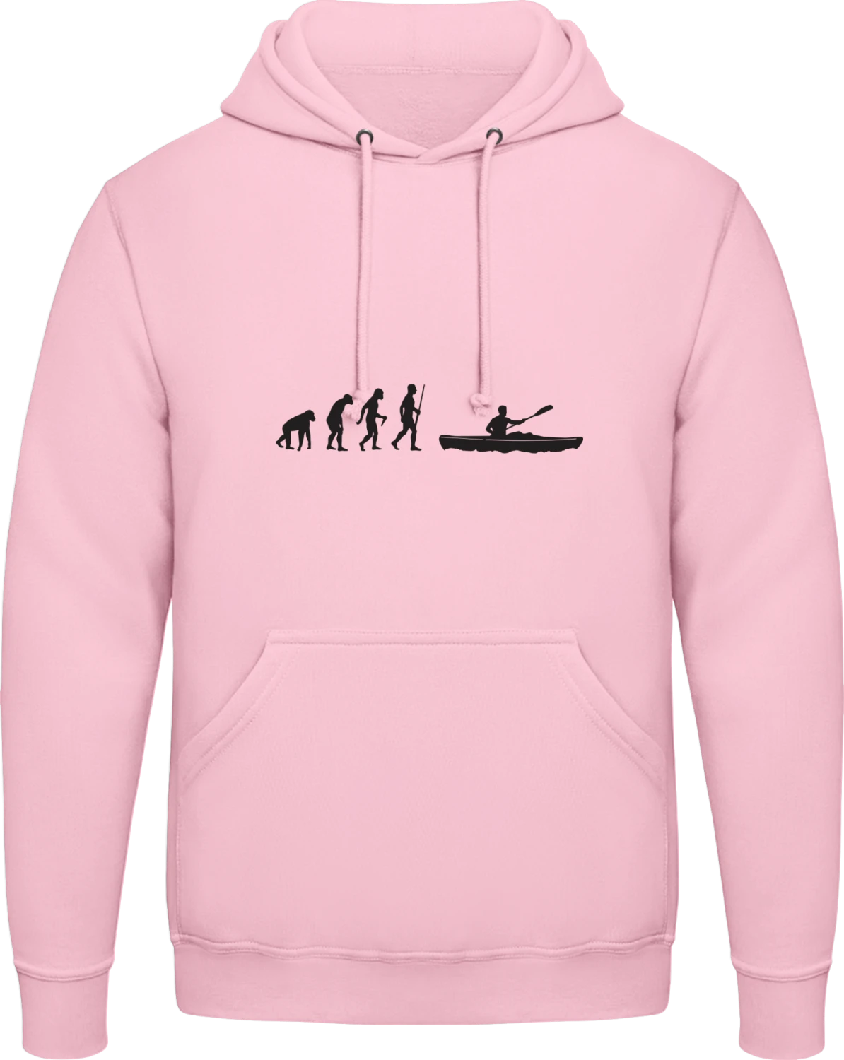 Evolution of Rafting - Baby pink AWDis man hoodie - Front