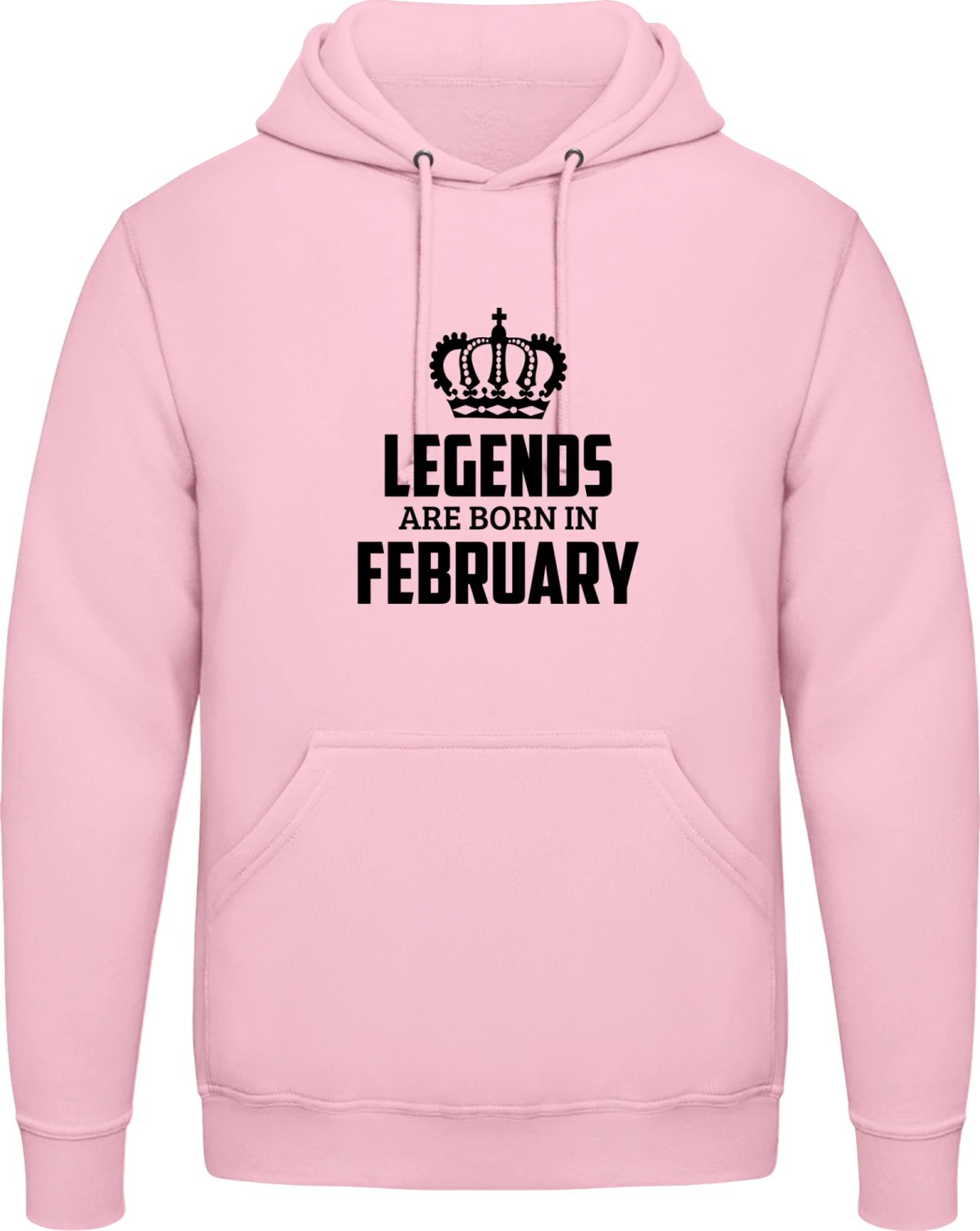 Legends Are Born In February - Baby pink AWDis man hoodie - Front