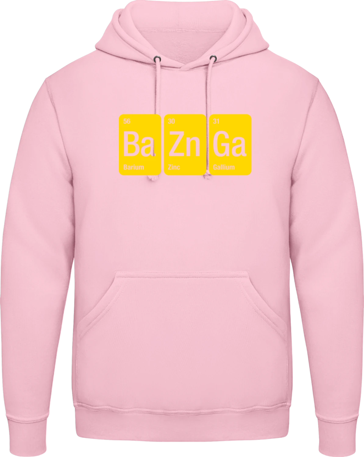 Bazinga - Baby pink AWDis man hoodie - Front