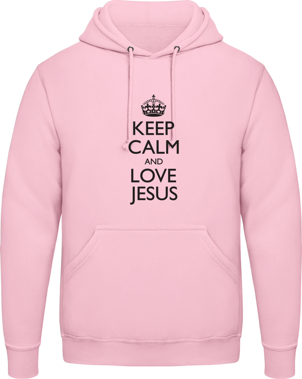 Keep Calm And Love JESUS - Baby pink AWDis man hoodie - Front