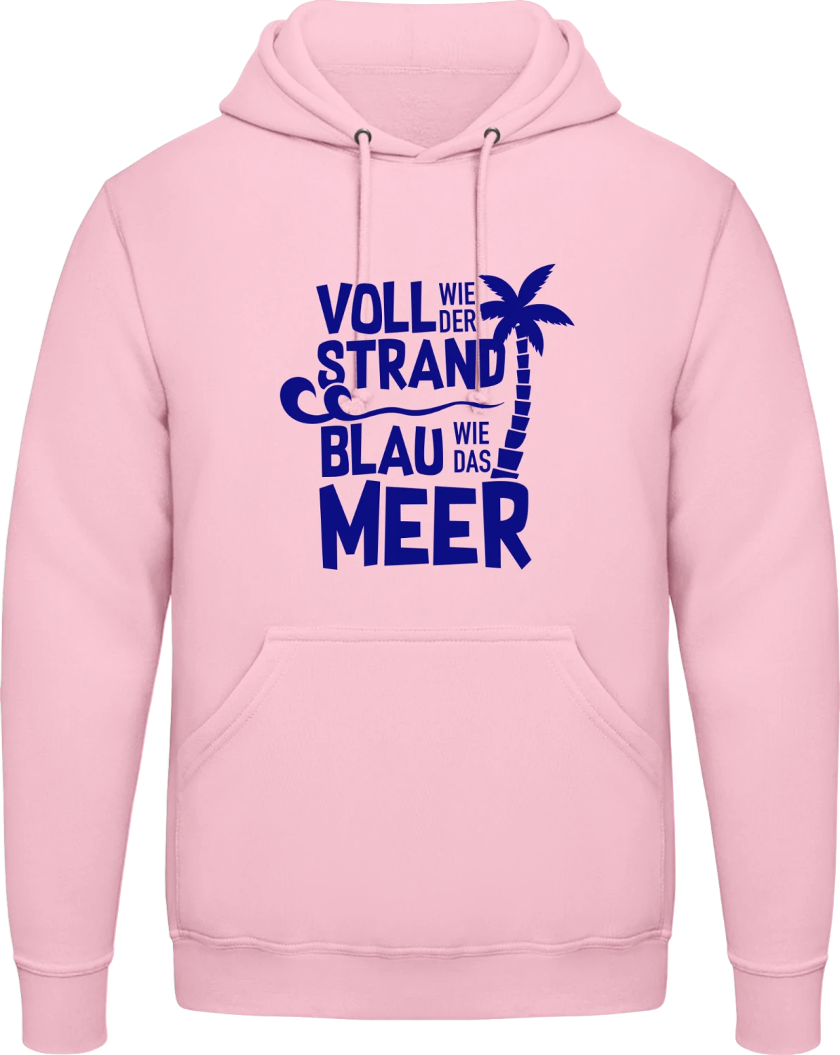 Voll wie der Strand blau wie das Meer - Baby pink AWDis man hoodie - Front