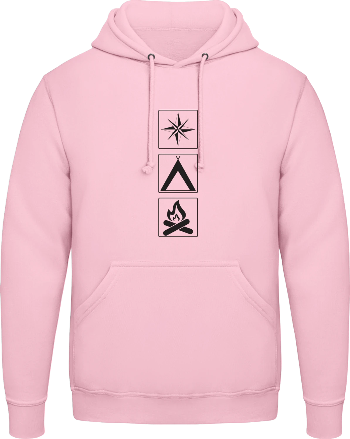 Boy Scout Camping - Baby pink AWDis man hoodie - Front