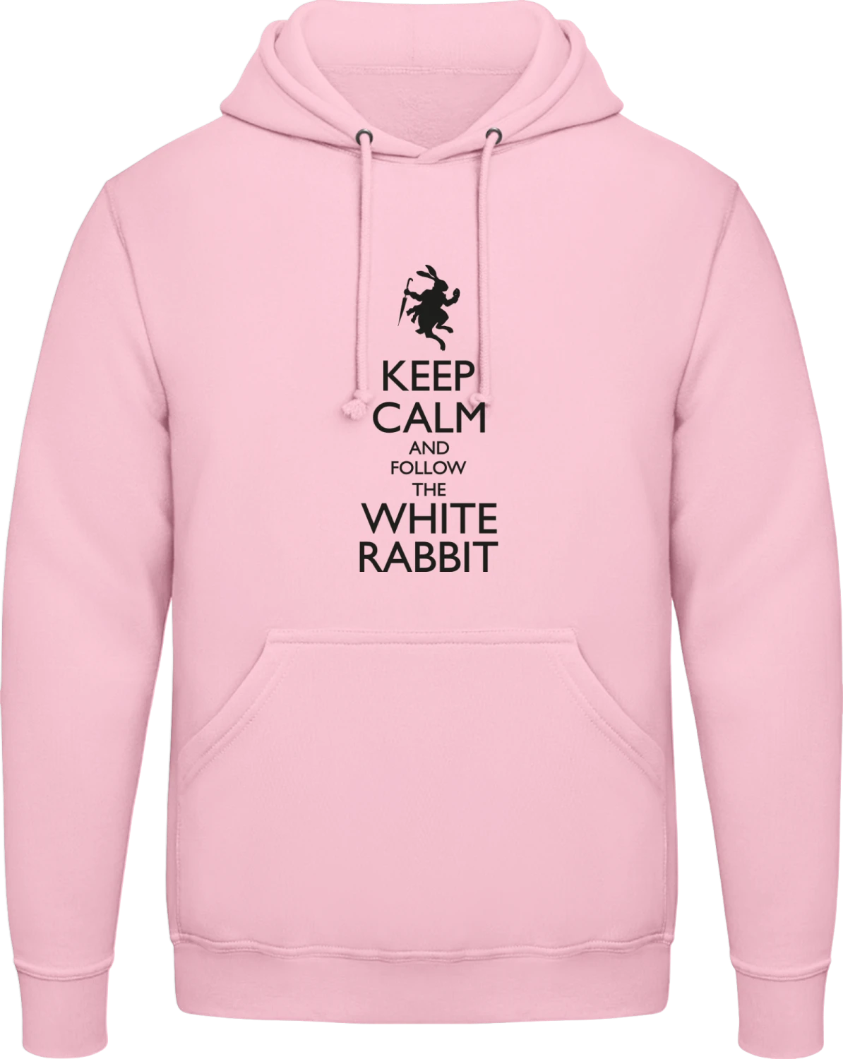 Keep Calm And Follow The White Rabbit - Baby pink AWDis man hoodie - Front