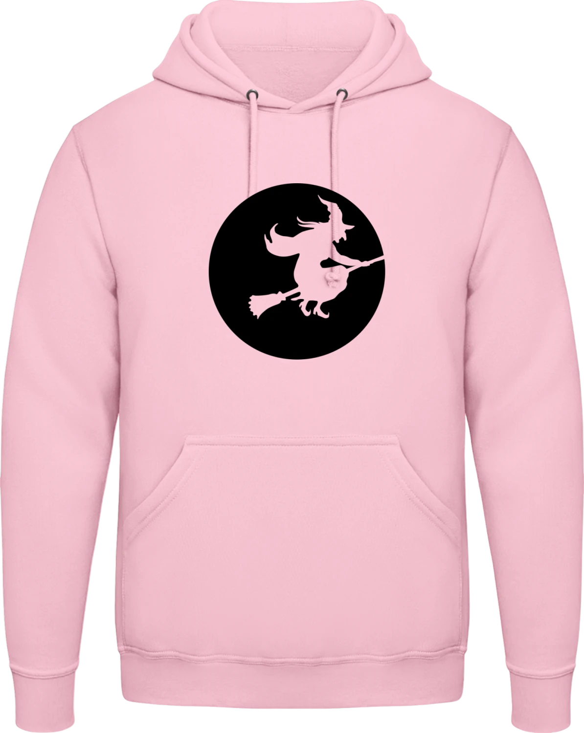 Witch Moon Silhouette - Baby pink AWDis man hoodie - Front