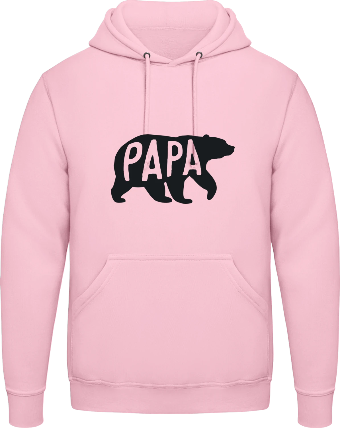 Brown Bear Papa - Baby pink AWDis man hoodie - Front