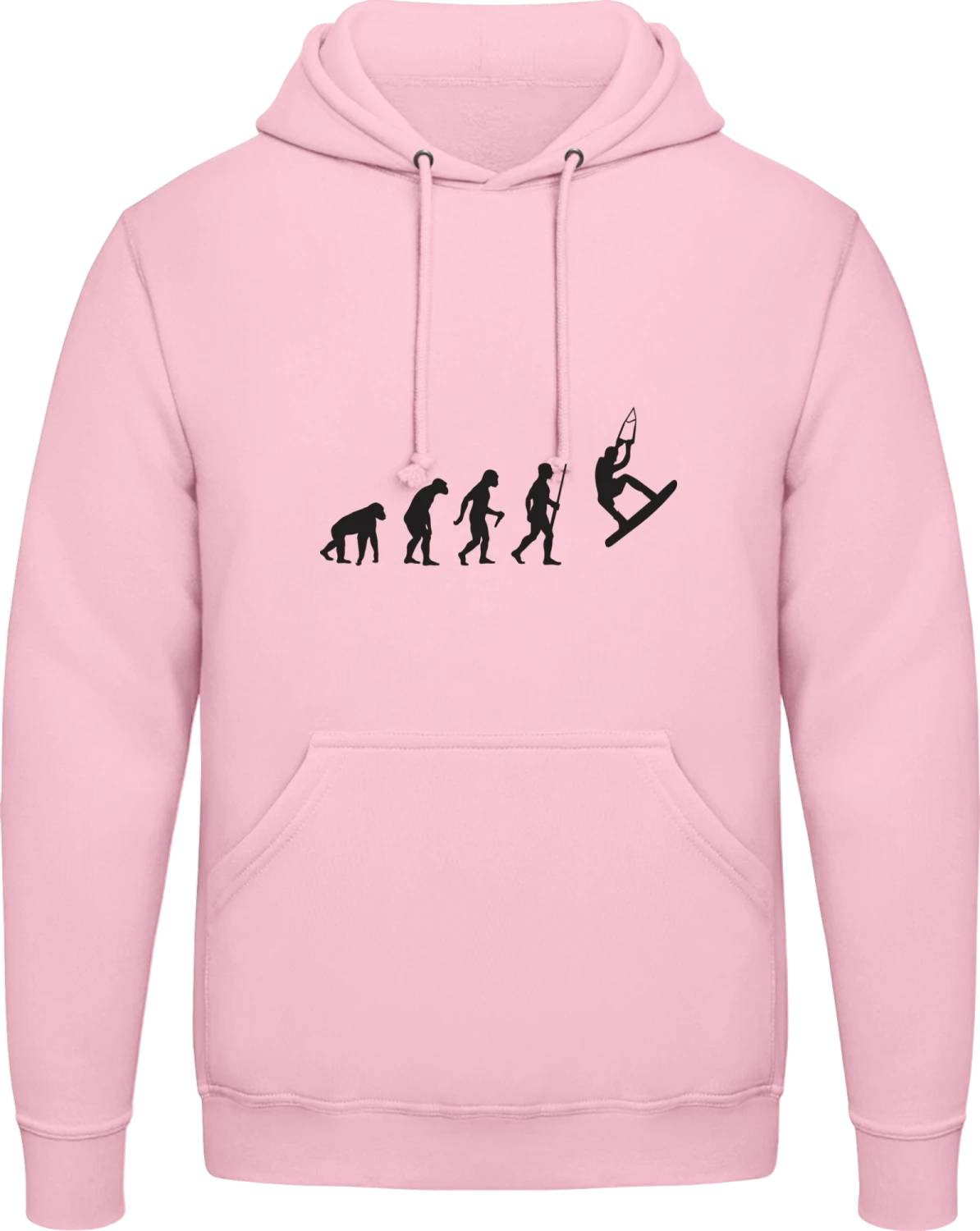 Wakeboarder Evolution - Baby pink AWDis man hoodie - Front