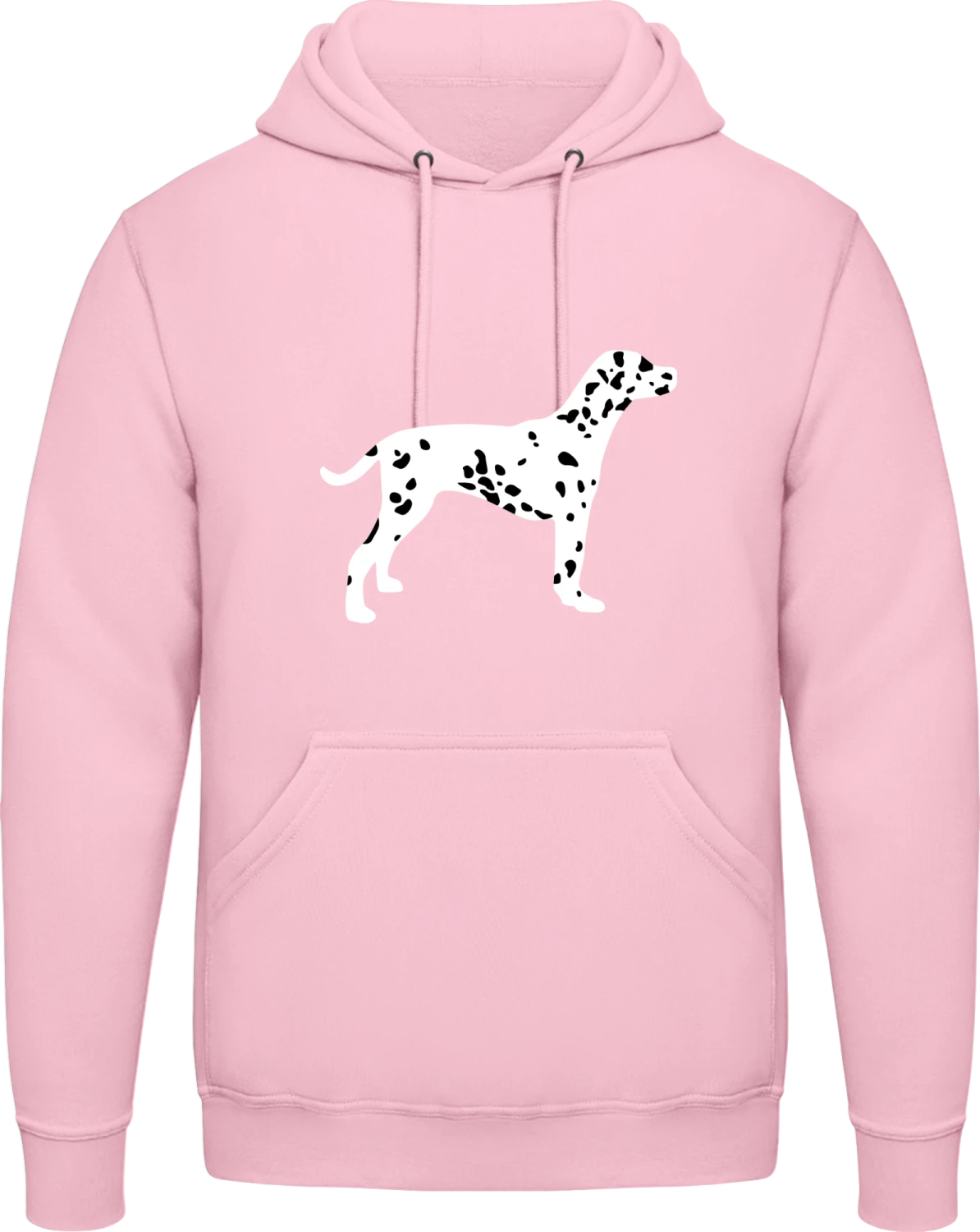 Dalmatian Silhouette - Baby pink AWDis man hoodie - Front