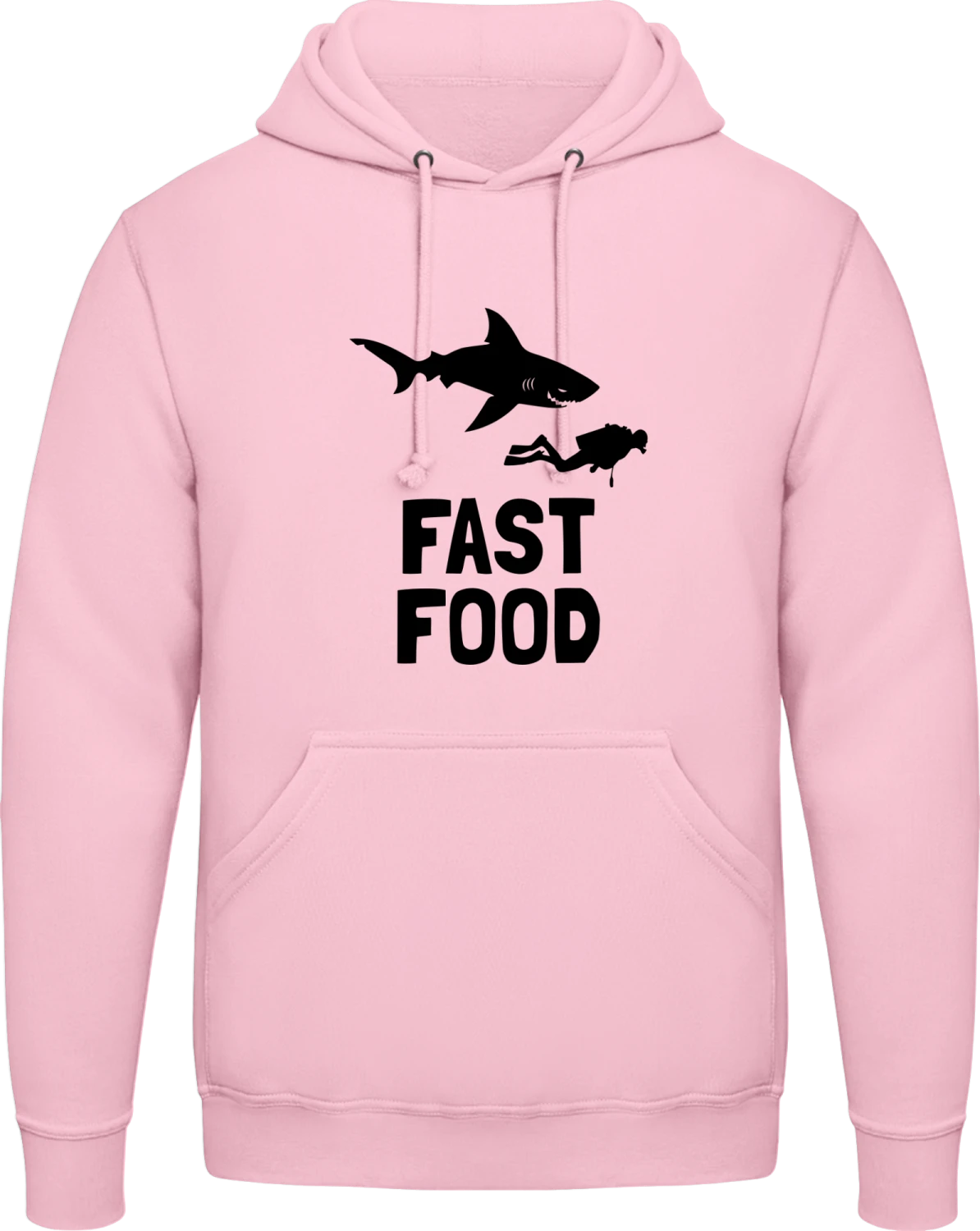 Diver Fast Food - Baby pink AWDis man hoodie - Front