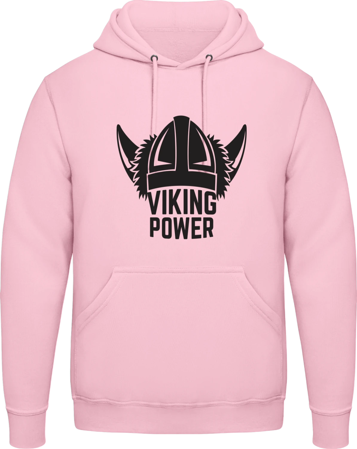 Viking Power - Baby pink AWDis man hoodie - Front