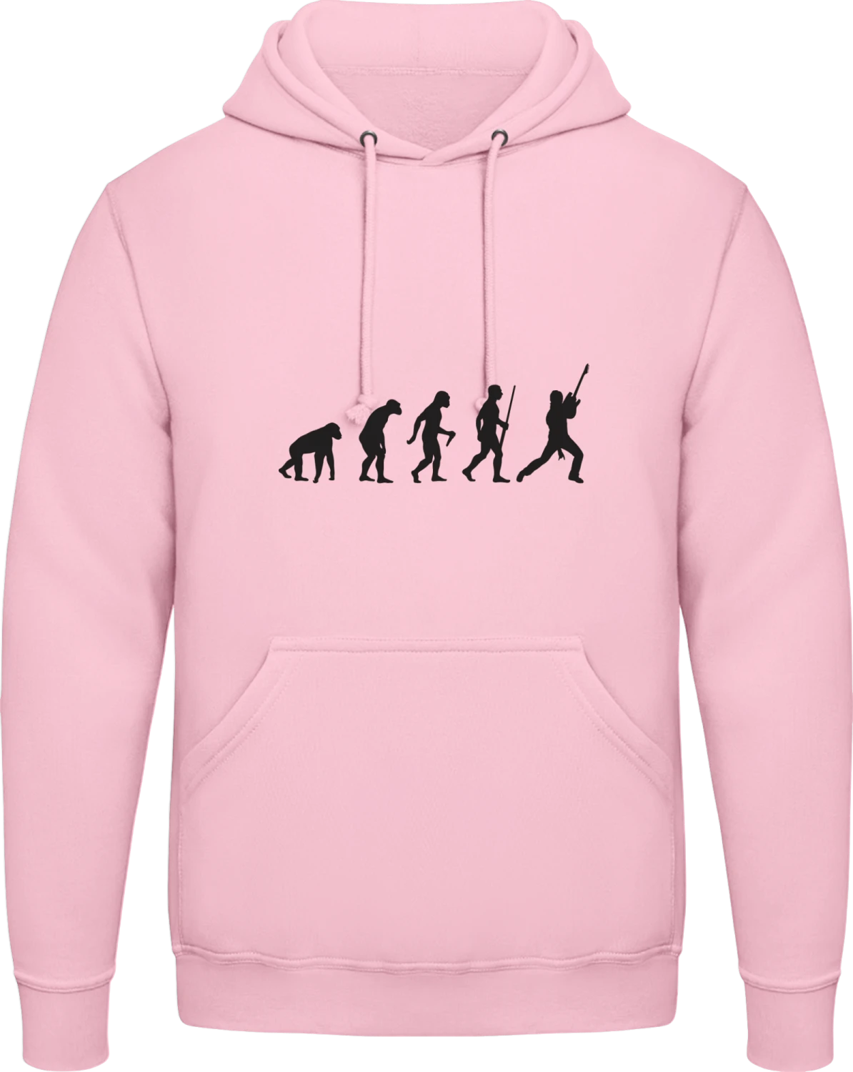 Electro Guitar Evolution - Baby pink AWDis man hoodie - Front