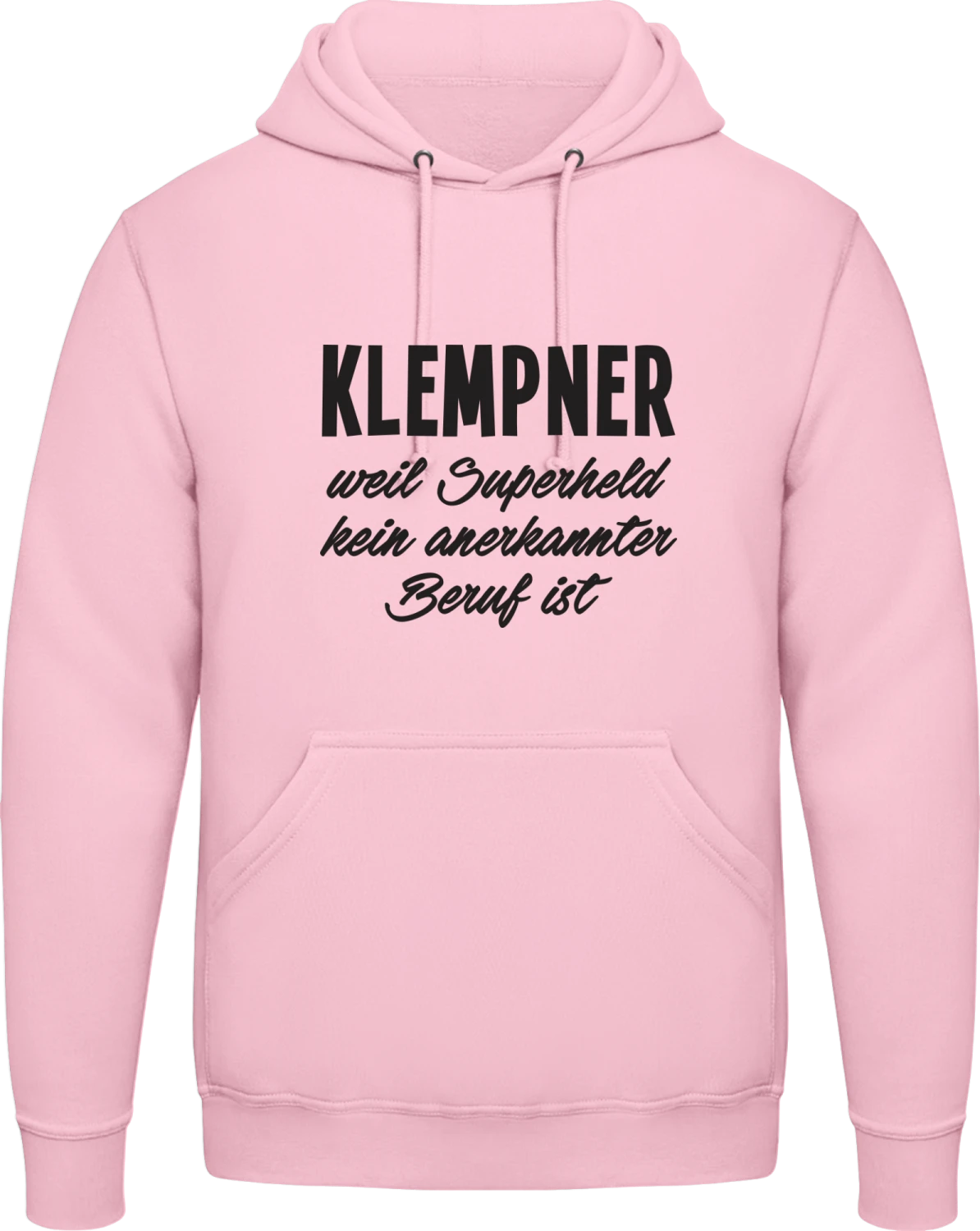 Klempner weil Superheld kein anerkannter Beruf ist - Baby pink AWDis man hoodie - Front