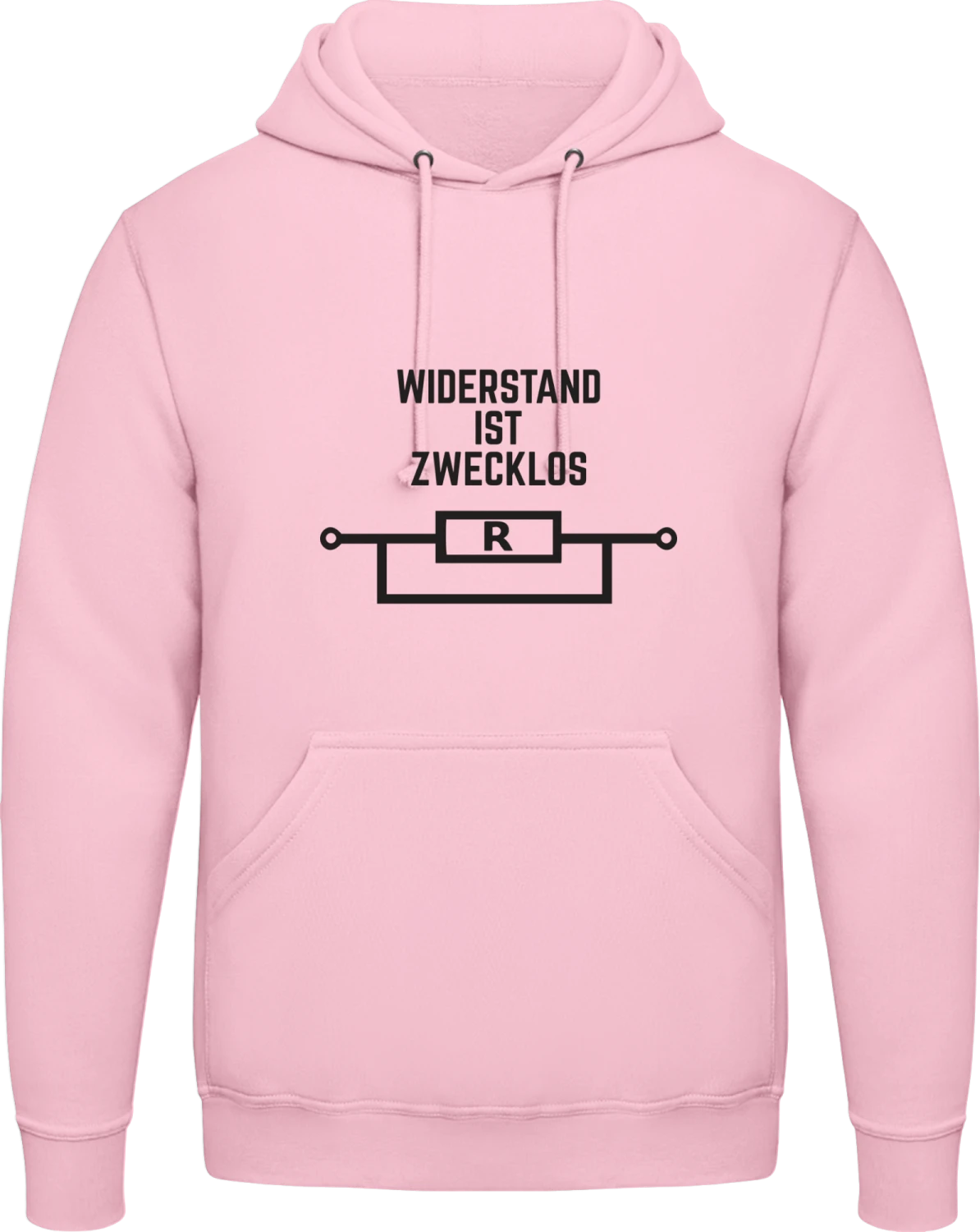 Widerstand ist zwecklos Fun - Baby pink AWDis man hoodie - Front