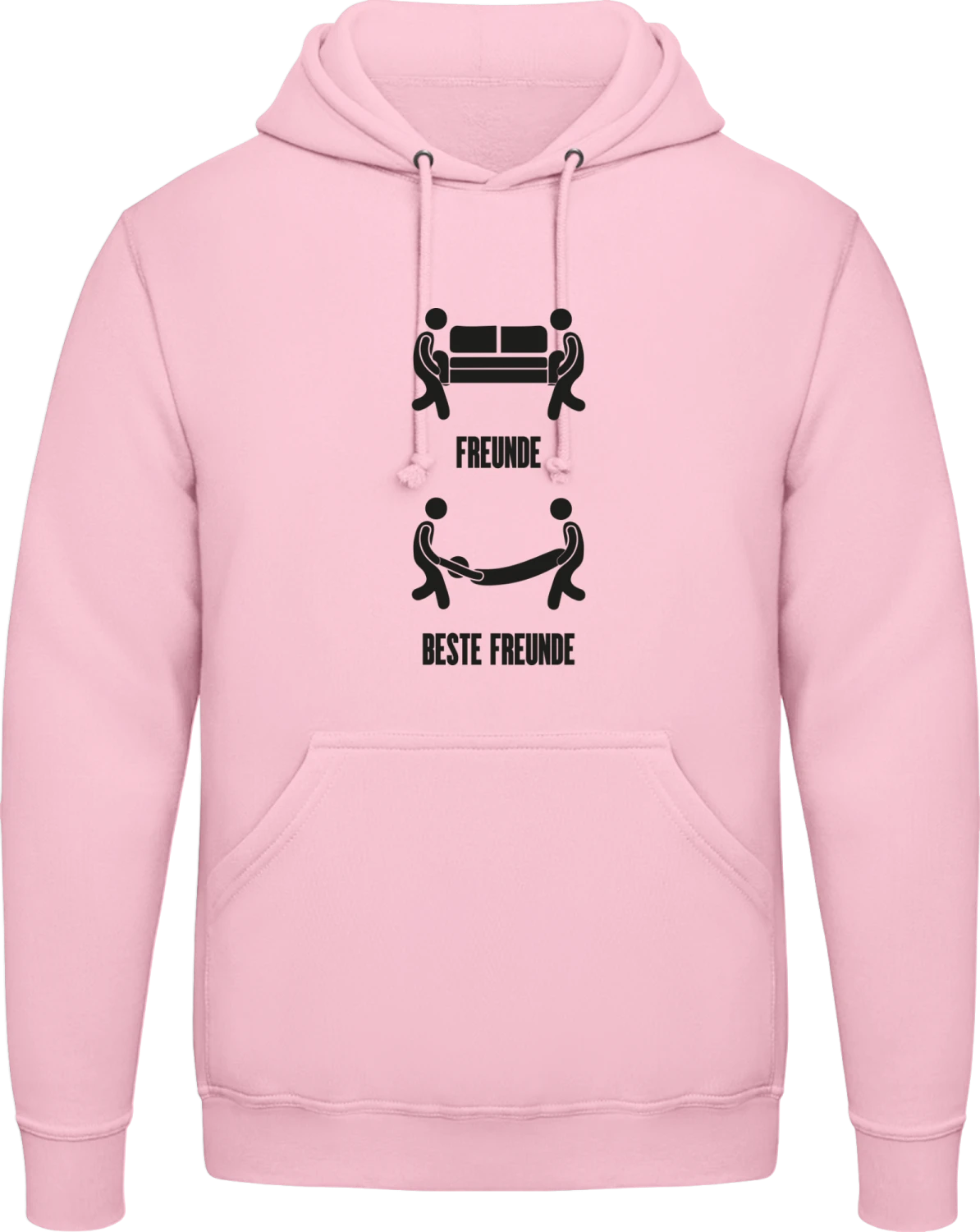 Freunde und besten Freunde - Baby pink AWDis man hoodie - Front